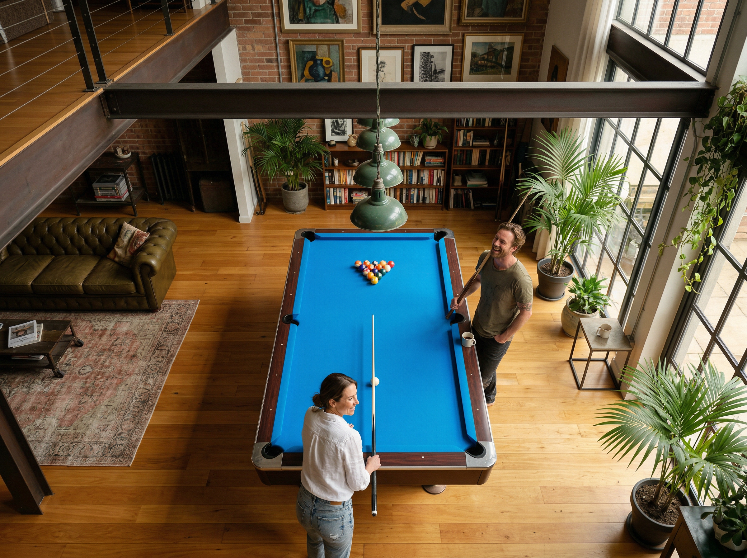 Detail of pool table cloth in two colors showing the woven surface