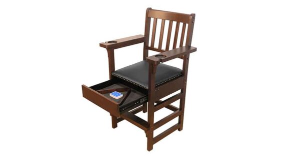 Skylar spectator chair with hidden accessory drawer